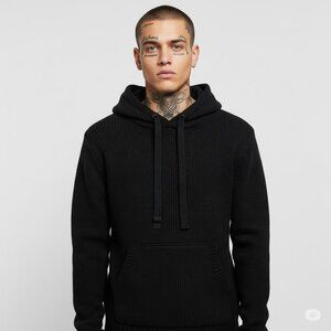 Abercrombie & Fitch Black Knit Pullover Hoodie